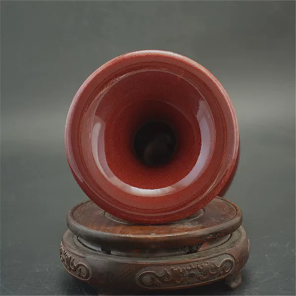 【伝来】古董品 唐物 宋官窯 古陶磁器 祭紅釉獸耳瓶 大宋御哥窯款 置物擺件 旧蔵☆中国古美術 老窑瓷器古瓷陶器唐宋古瓷宋代官窑传世双耳开片哥窑小罐一件