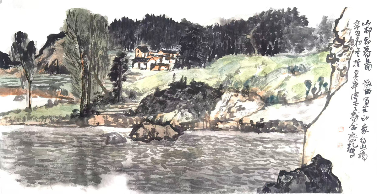 印象派　安達太良　【山】　作者不詳　肉筆油彩画 作品赏析丨笔绘山河阔，墨寄马年春，齐宏伟先生画作赏析