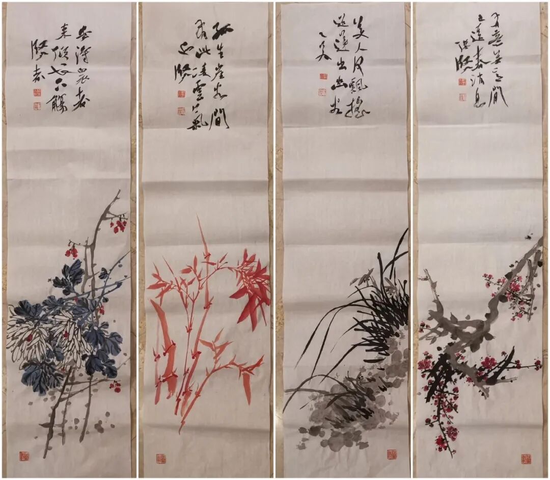 中国古美術・蘭竹之情三尺画芯・董卿印款・水墨画・純手描き・鑑賞用・宣紙・带水印 中国古美術・蘭竹之情三尺画芯・董卿印款・水墨画・純手描き・鑑賞用