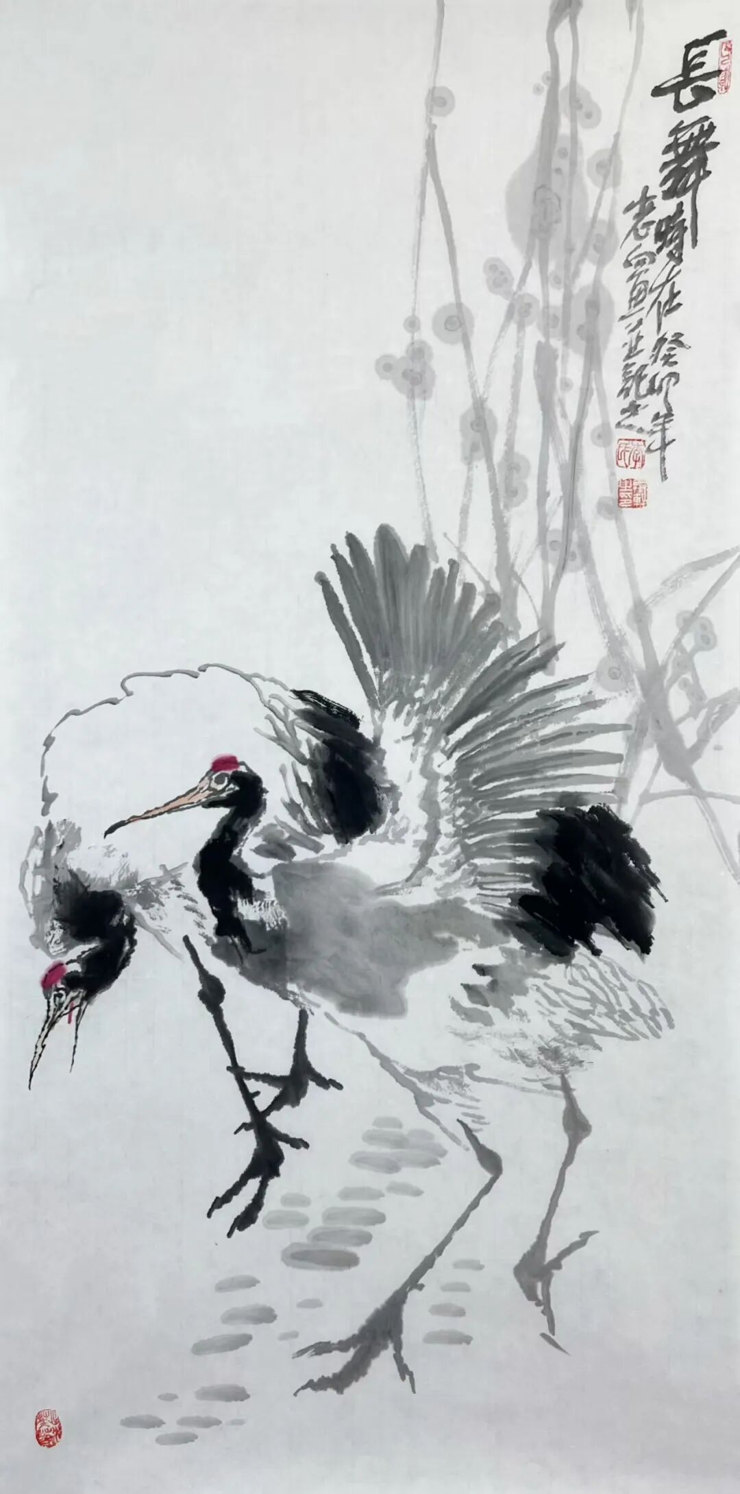 双鹤入画，天地皆静——品读李志向水墨仙鹤的艺术品格