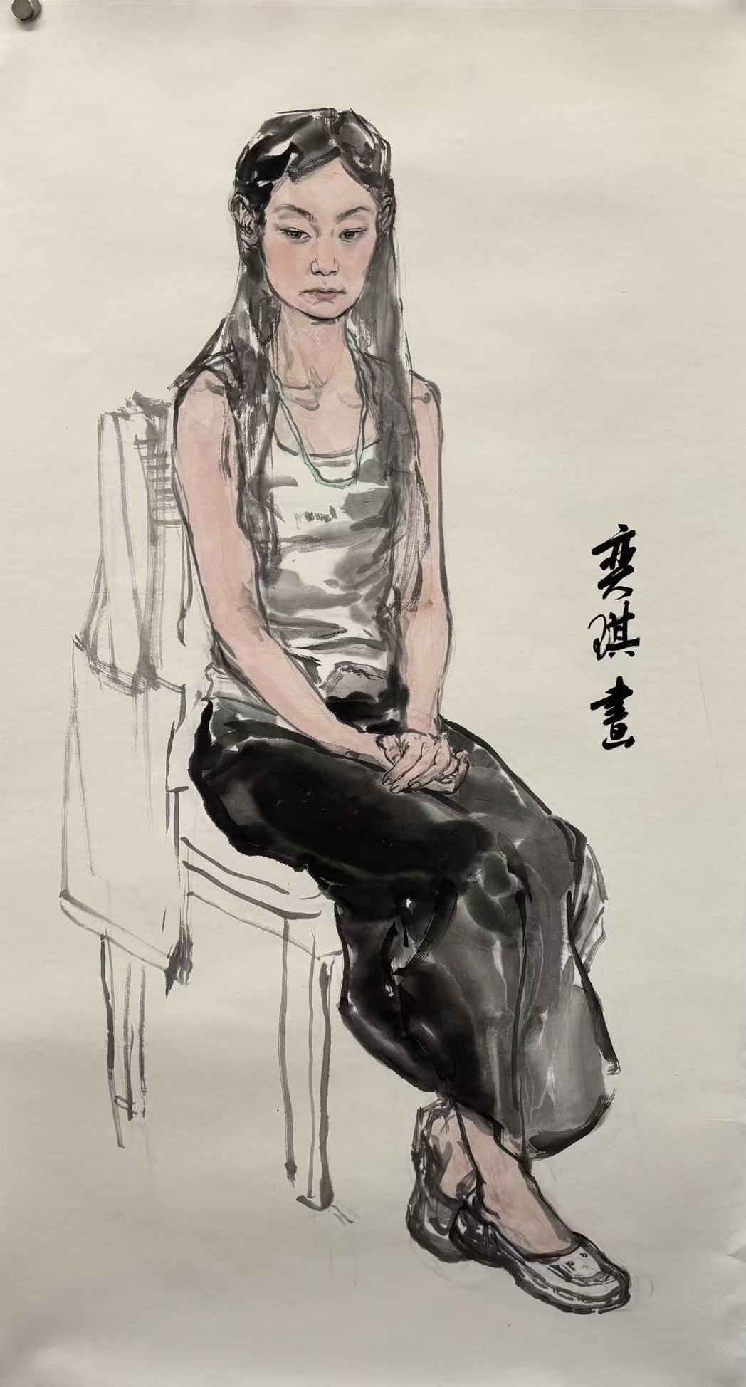 作者不詳　外国人画家 🇨🇳这是二丫近日一幅名为《奕琪畫》的
